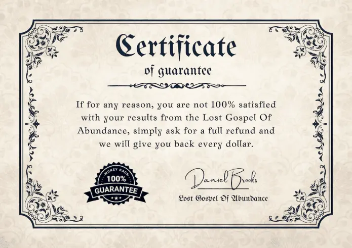 lost gospel of abundance 60 days money back guarantee